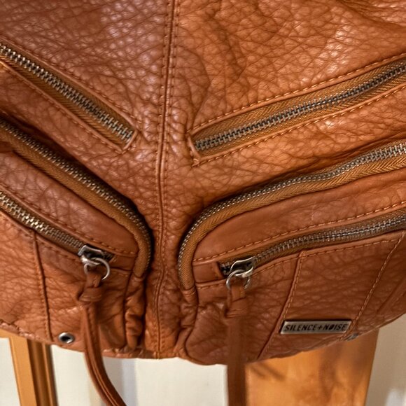 Silence + Noise Utility Washed Zippered Shoulder Bag : Brown - Picture 2 of 15